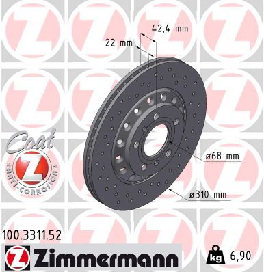 Гальмівний диск, Zimmermann 100.3311.52