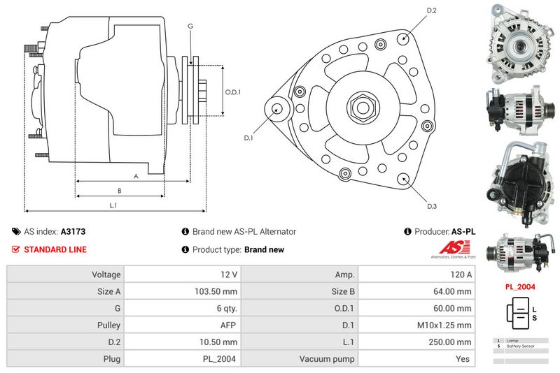 AS-PL A3173 Alternator