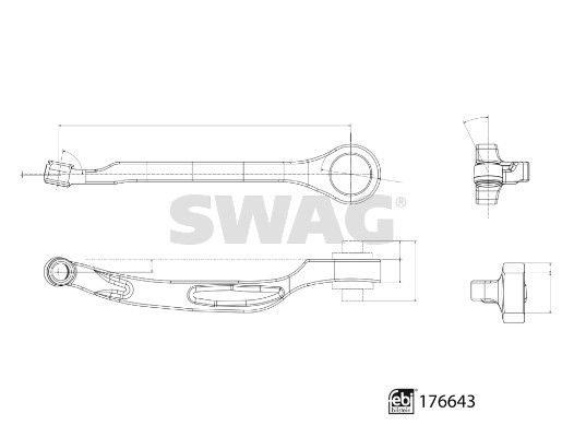 SWAG 33 10 3655 Control/Trailing Arm, wheel suspension