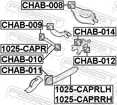 Важіль підвіски, підвіска коліс, Febest 1025CAPRLH