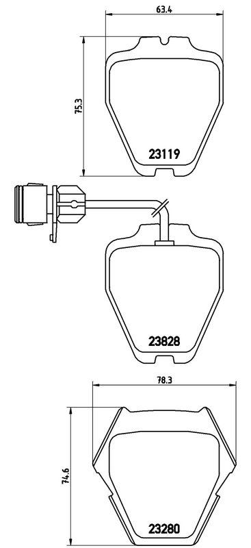 BREMBO P85054 Brake Pad Set, disc brake