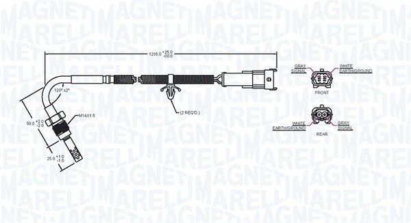 Датчик, температура відпрацьованих газів, Magneti Marelli 172000127010