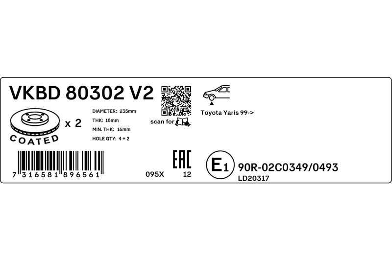 SKF VKBD 80302 V2 Brake Disc