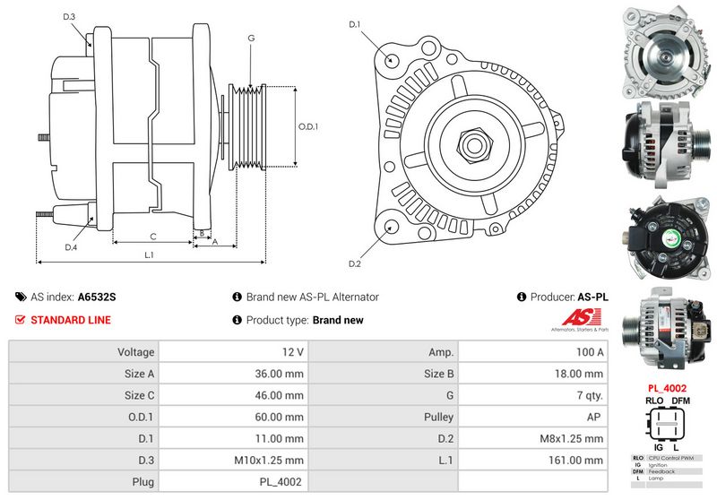 AS-PL A6532S Alternator