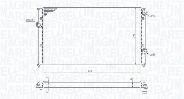 MAGNETI MARELLI Volkswagen радіатор алюм. GOLF 1.9D,TD 91-