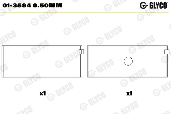 Підшипник шатуна, Glyco 01-35840.50MM