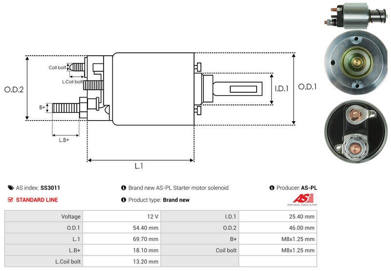 AS-PL SS3011 Solenoid Switch, starter