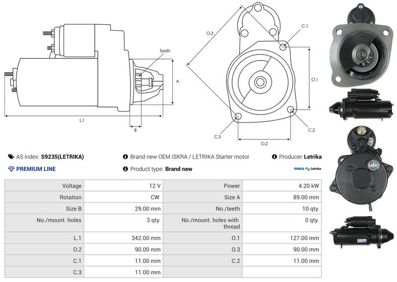 AS-PL S9235(LETRIKA) Starter