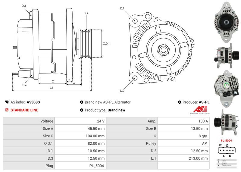 AS-PL A5368S Alternator