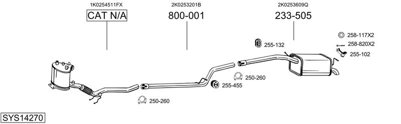 BOSAL kipufogórendszer SYS14270