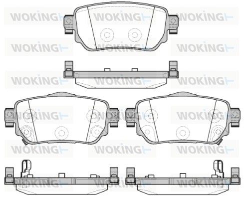 Комплект гальмівних накладок, дискове гальмо, Woking P14823.02