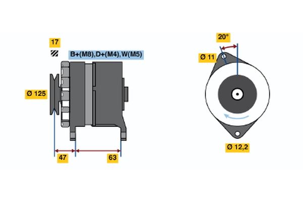 Bosch Alternator 6 033 GB3 009