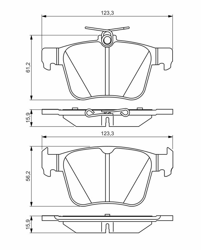 Piduriklotsi komplekt, ketaspidur, BOSCH 0 986 495 346