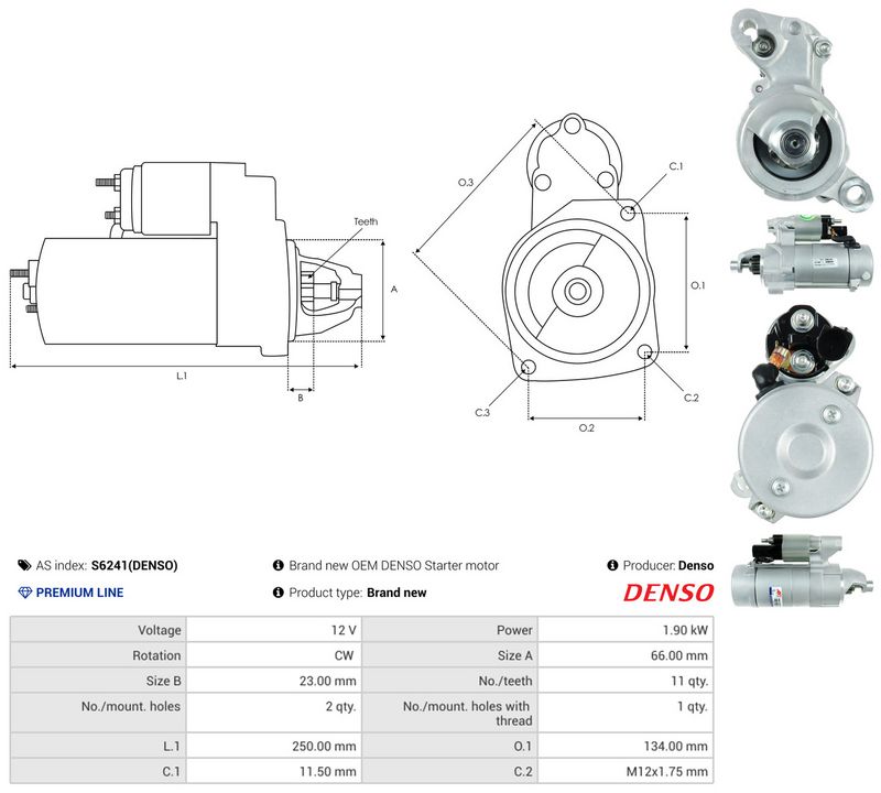 Starter, AS-PL S6241(DENSO)