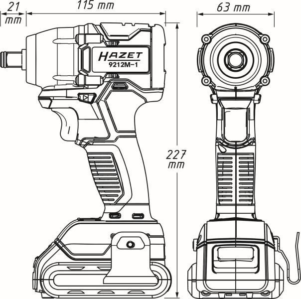 HAZET 9212M-1/4 Impact Wrench (rechargeable battery)