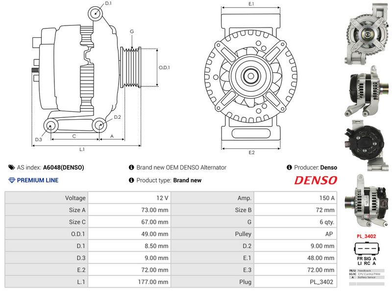 AS-PL A6048(DENSO) Alternator