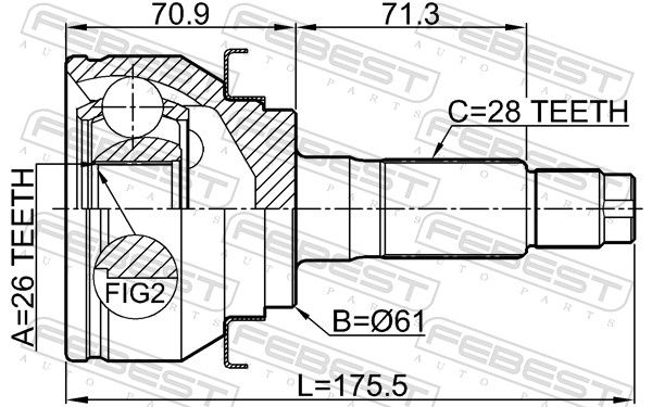 FEBEST 2110-TKE Joint Kit, drive shaft