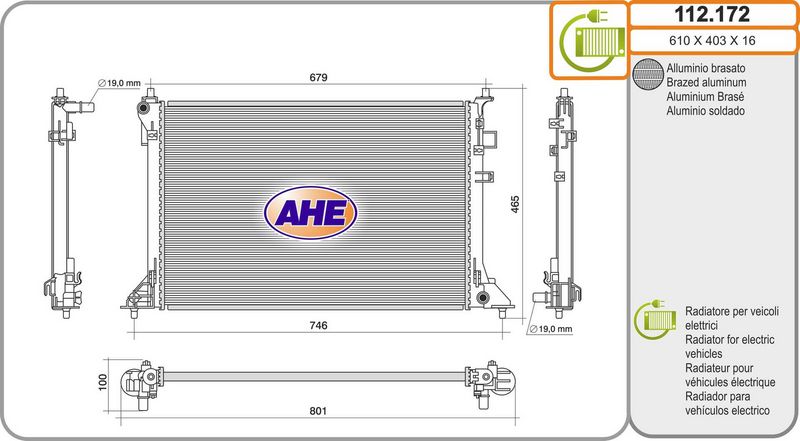 AHE 112.172 - Radiator, engine cooling