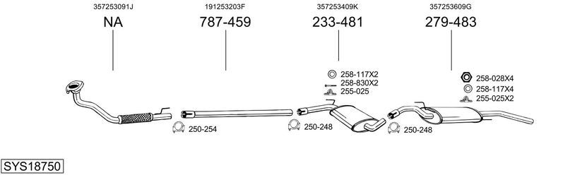 BOSAL kipufogórendszer SYS18750