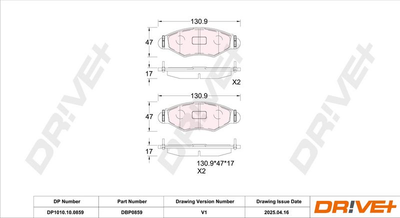 Set placute frana,frana disc DP1010.10.0859 Dr!ve+