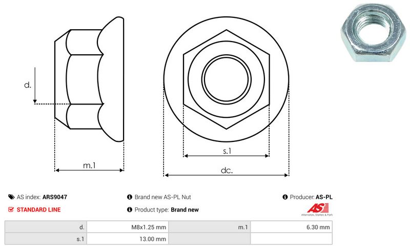 AS-PL ARS9047 Repair Set, alternator