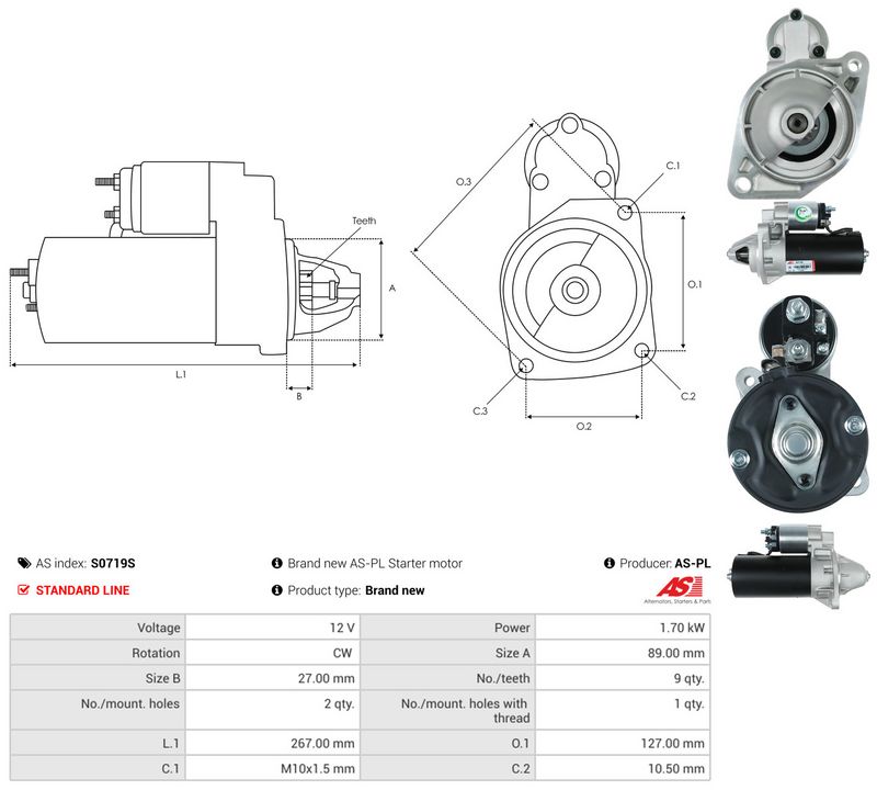 Starter, AS-PL S0719S