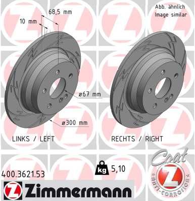 Гальмівний диск, Zimmermann 400.3621.53