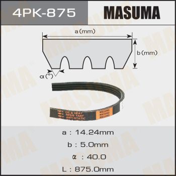 Поліклиновий ремінь, Masuma 4PK875