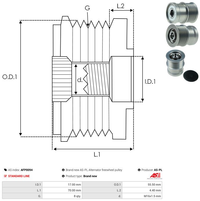 AS-PL AFP0094 Alternator Freewheel Clutch