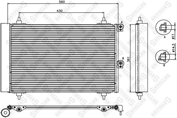STELLOX kondenzátor, klíma 10-45557-SX