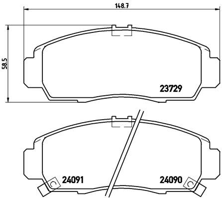 Колодка тормозов. диск. HONDA CIVIC, FR-V передн. (выр-во BREMBO)