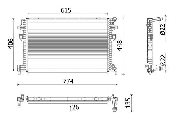 MAHLE hűtő, motorhűtés CR 959 001P