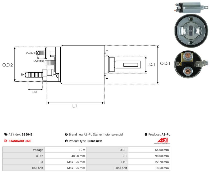 Magnetlülitus, starter, AS-PL SS5043