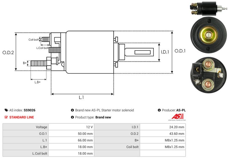 Magnetlülitus, starter, AS-PL SS9026