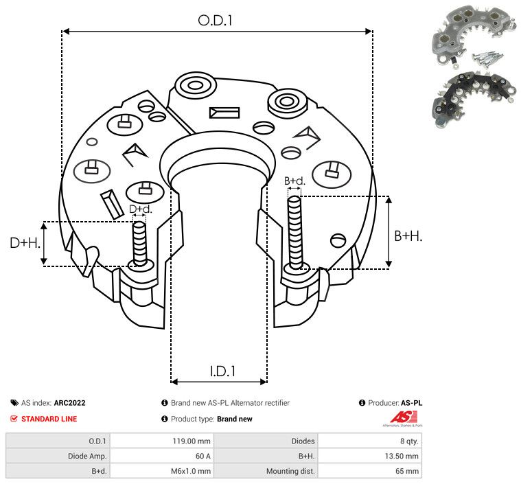 AS-PL ARC2022 Rectifier, alternator