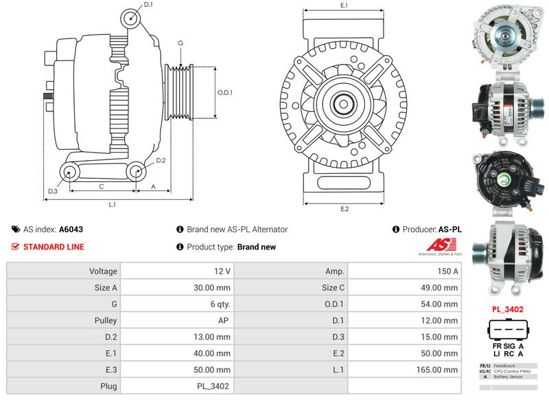 AS-PL A6043 Alternator
