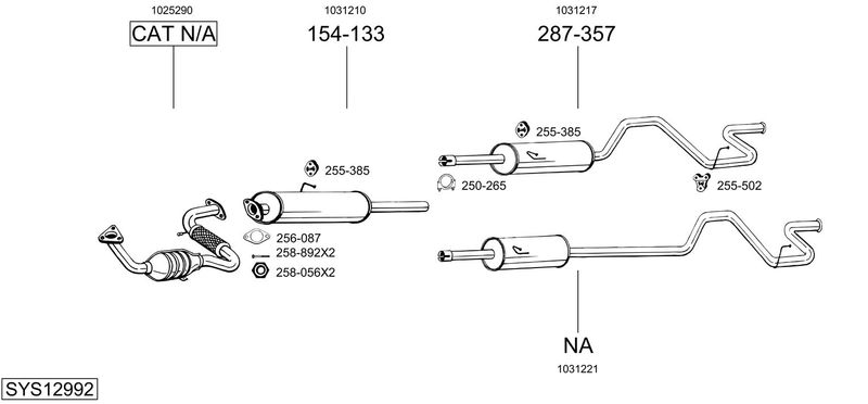 BOSAL kipufogórendszer SYS12992