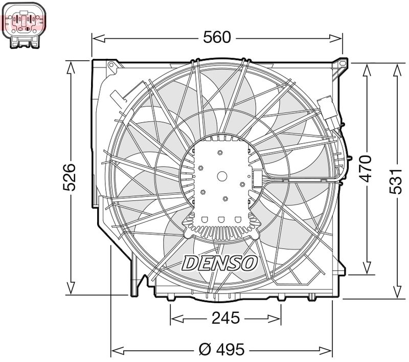 Denso Engine Cooling Fan DER05008