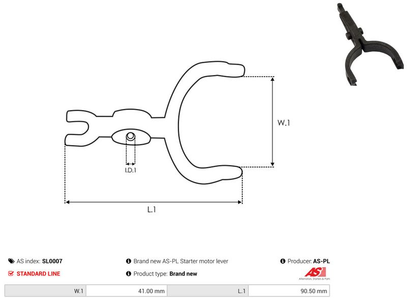 AS-PL SL0007 Starter Lever, carburettor