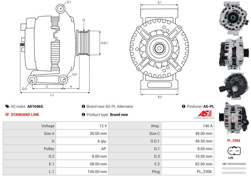 AS-PL A01046S Alternator