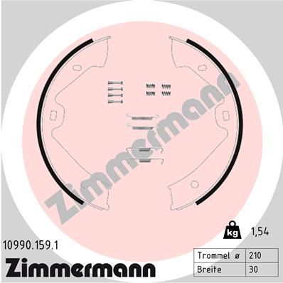 ZIMMERMANN fékpofakészlet, rögzítőfék 10990.159.1