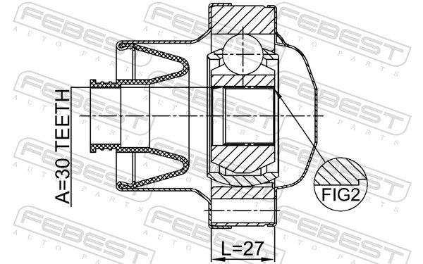 FEBEST 0711-JB424FSHA Joint, propshaft