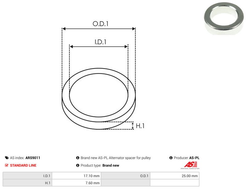 AS-PL ARS9011 Repair Set, alternator