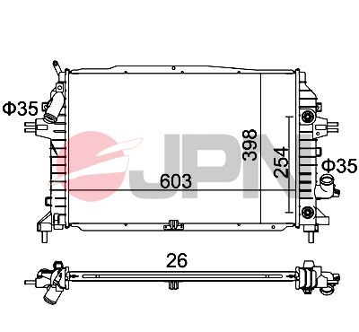 Radiaator, mootorijahutus, JPN 60C9038-JPN