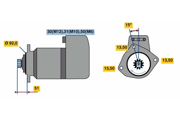 BOSCH 0001416002 Starteris
