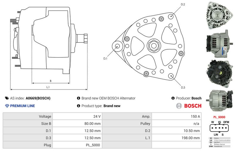 AS-PL A0669(BOSCH) Alternator
