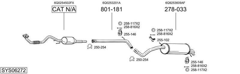 BOSAL kipufogórendszer SYS06272