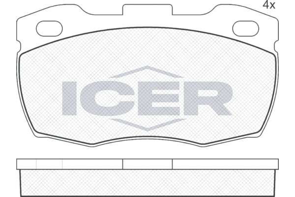 Комплект гальмівних накладок, дискове гальмо, Icer 141089