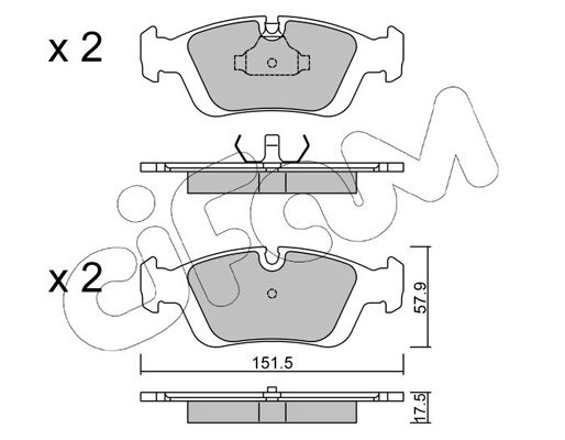 Комплект гальмівних накладок, дискове гальмо, Cifam 8221240
