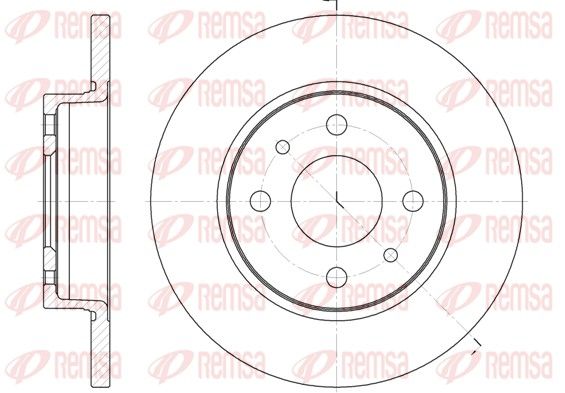 Гальмівний диск, передня вісь, повн., 239мм, кількість отворів 4, Remsa 6089.00